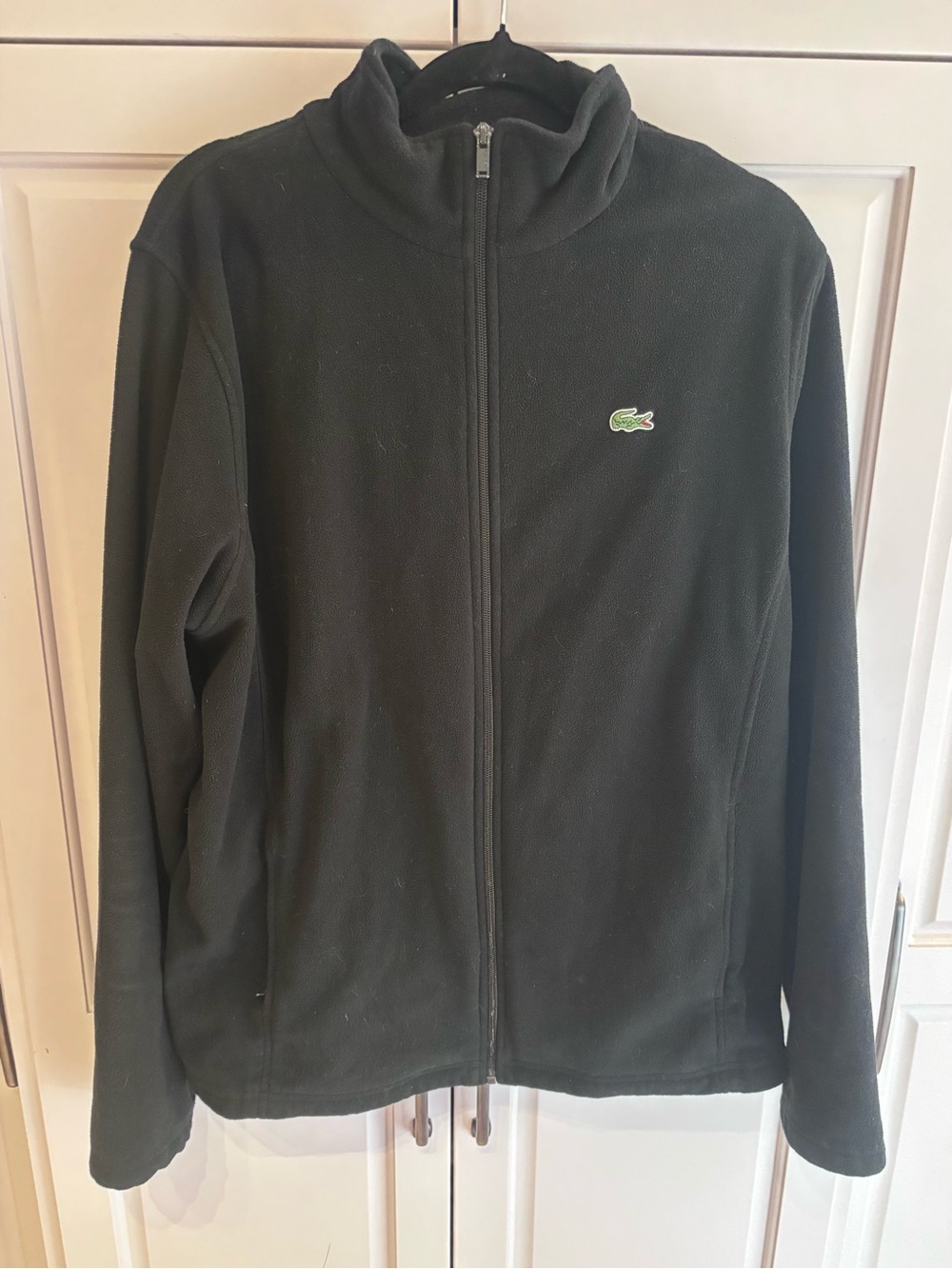 Lacoste Men's Full-Zip Fleece Jacket - Black size 7 (l/ xl)